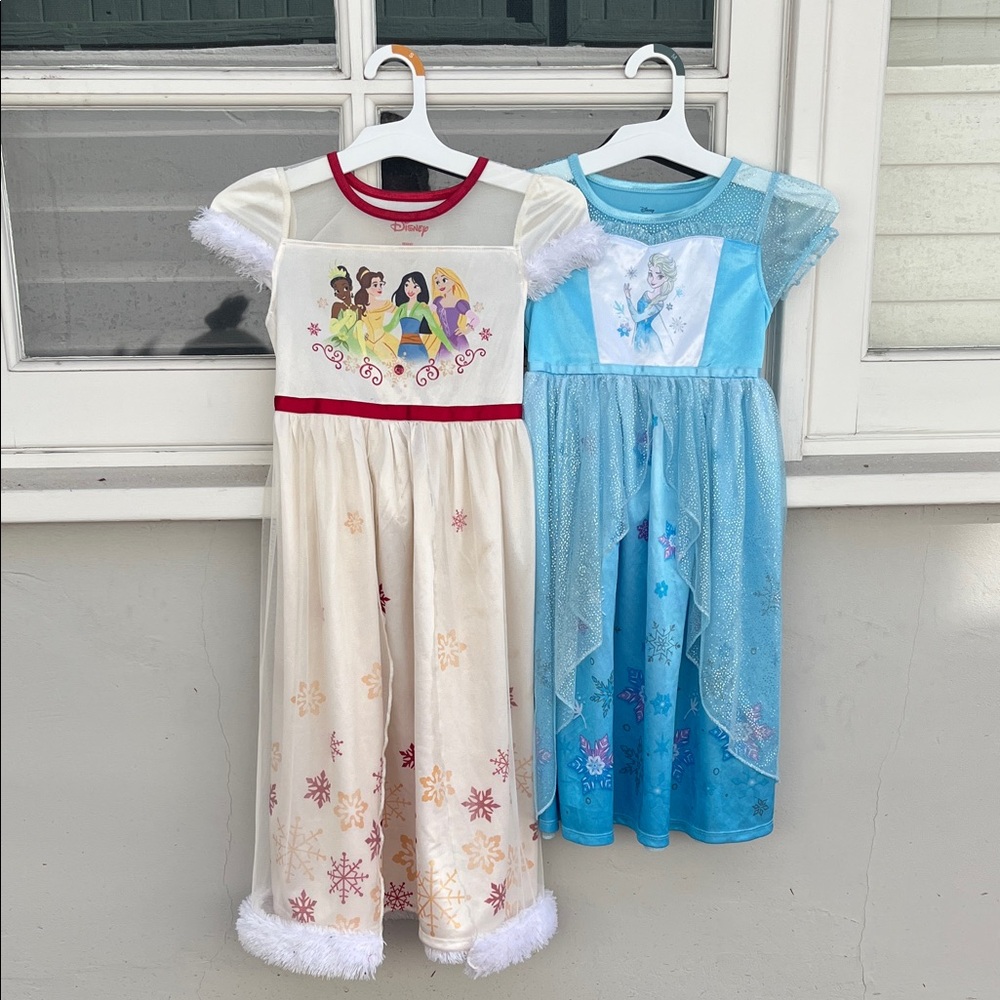 Disney Princess and Frozen Nightgown Set - Cream and Blue